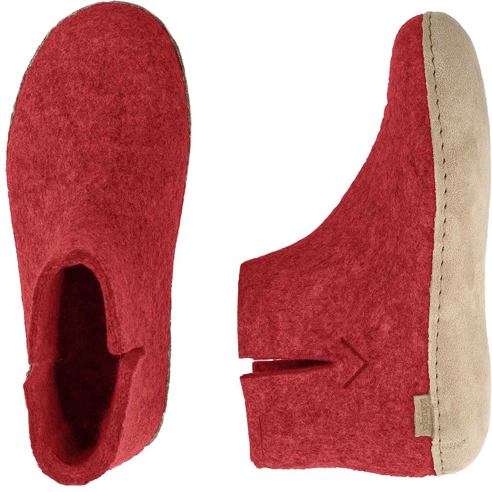 Glerups Stiefel Modell G mit Ledersohle - Dein natürlicher Hüttenschuh aus Gotland-Wolle