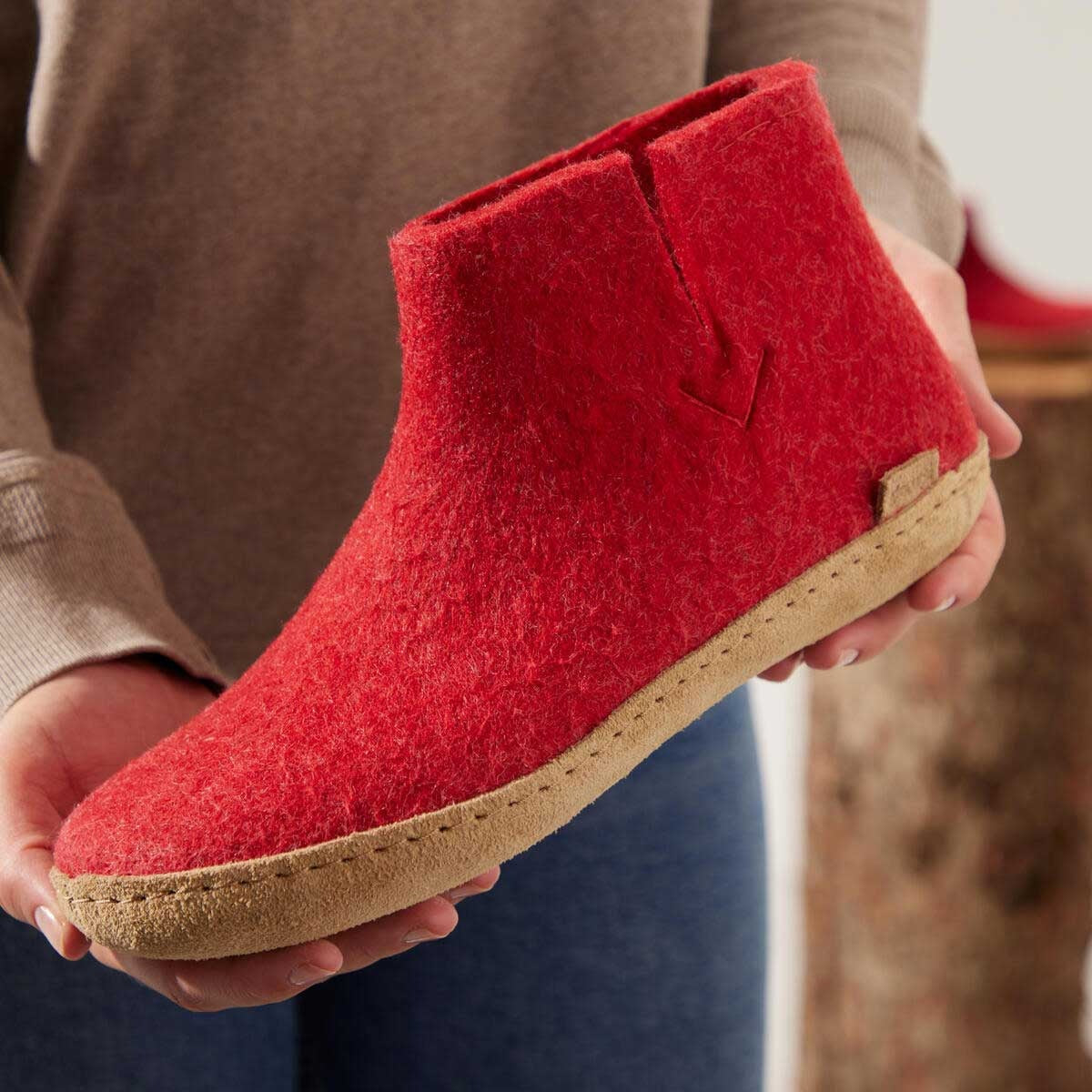Glerups Stiefel Modell G mit Ledersohle - Dein natürlicher Hüttenschuh aus Gotland-Wolle