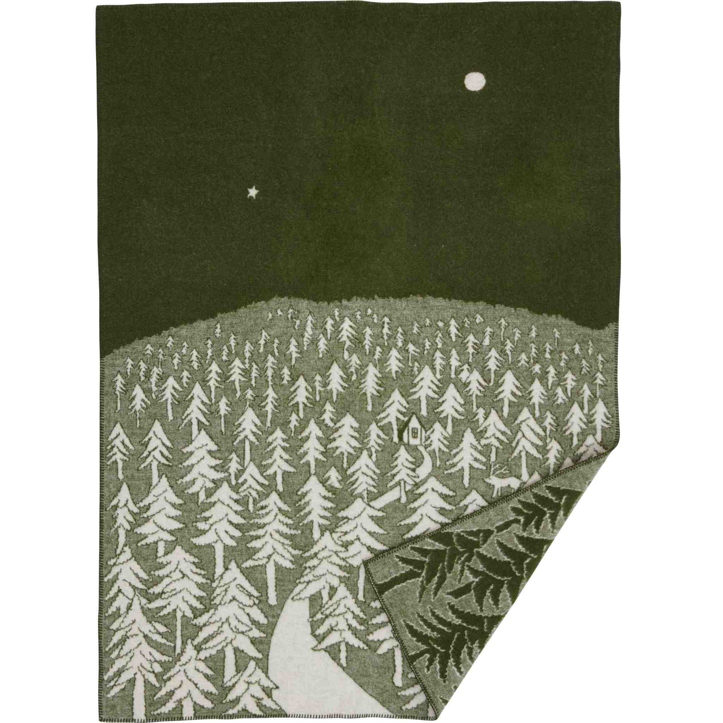 Klippan Haus im Wald Wolldecke 130x180 cm grün