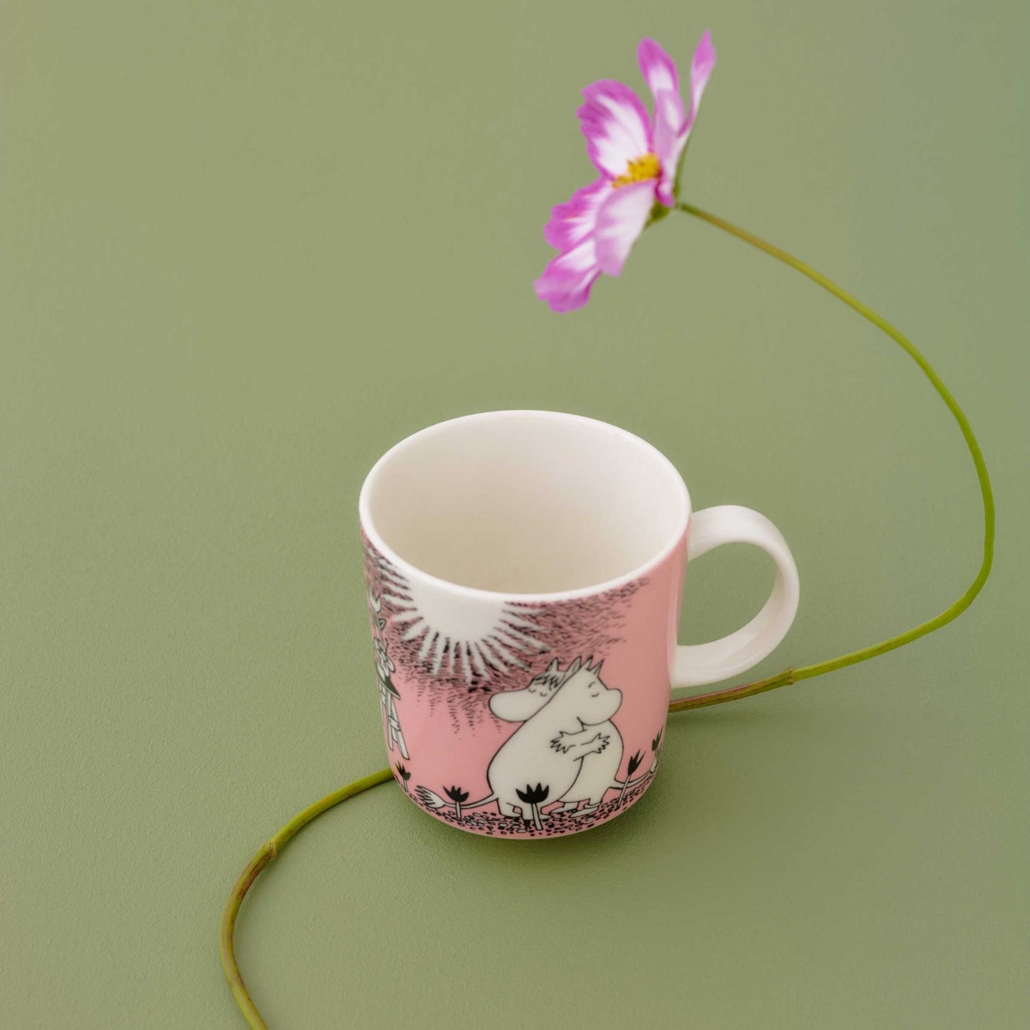Moomin by Arabia Mumins 30 Jahre Liebe Tasse  0,3 l rosa, creme