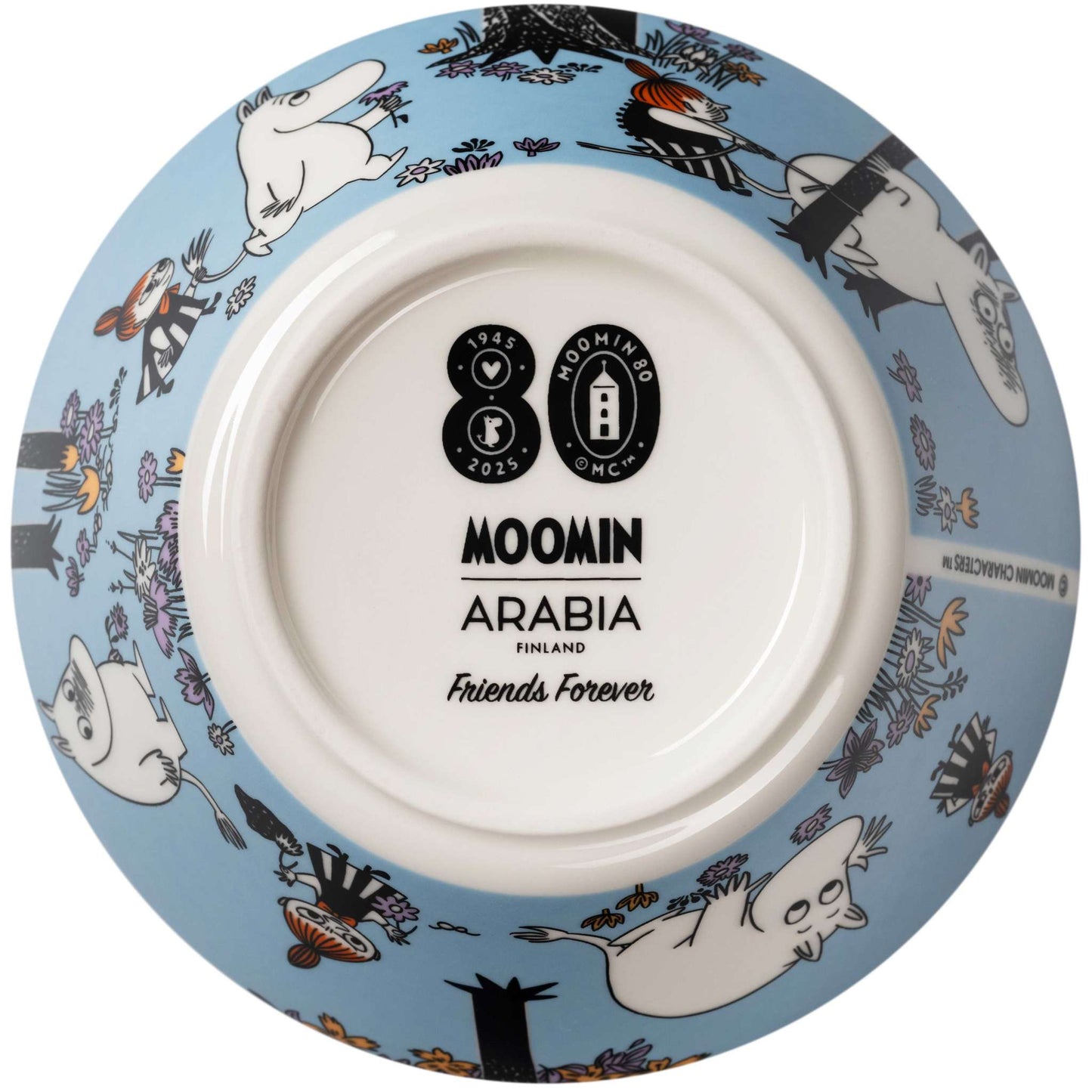 Moomin by Arabia Mumins Freunde für immer Schüssel Ø 15 cm blau, creme
