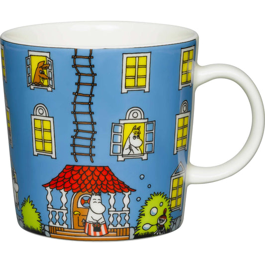 Moomin by Arabia Mumins Haus Tasse  0,3 l blau, mehrfarbig
