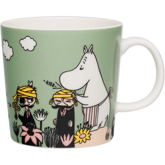Moomin by Arabia Mumins Liebevolle Fürsorge Tasse  0,3 l grün, rosa,, creme