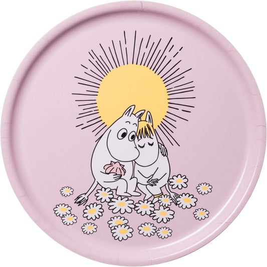 Moomin by Arabia Mumins Sweethearts Tablett Ø 35 cm flieder, weiss