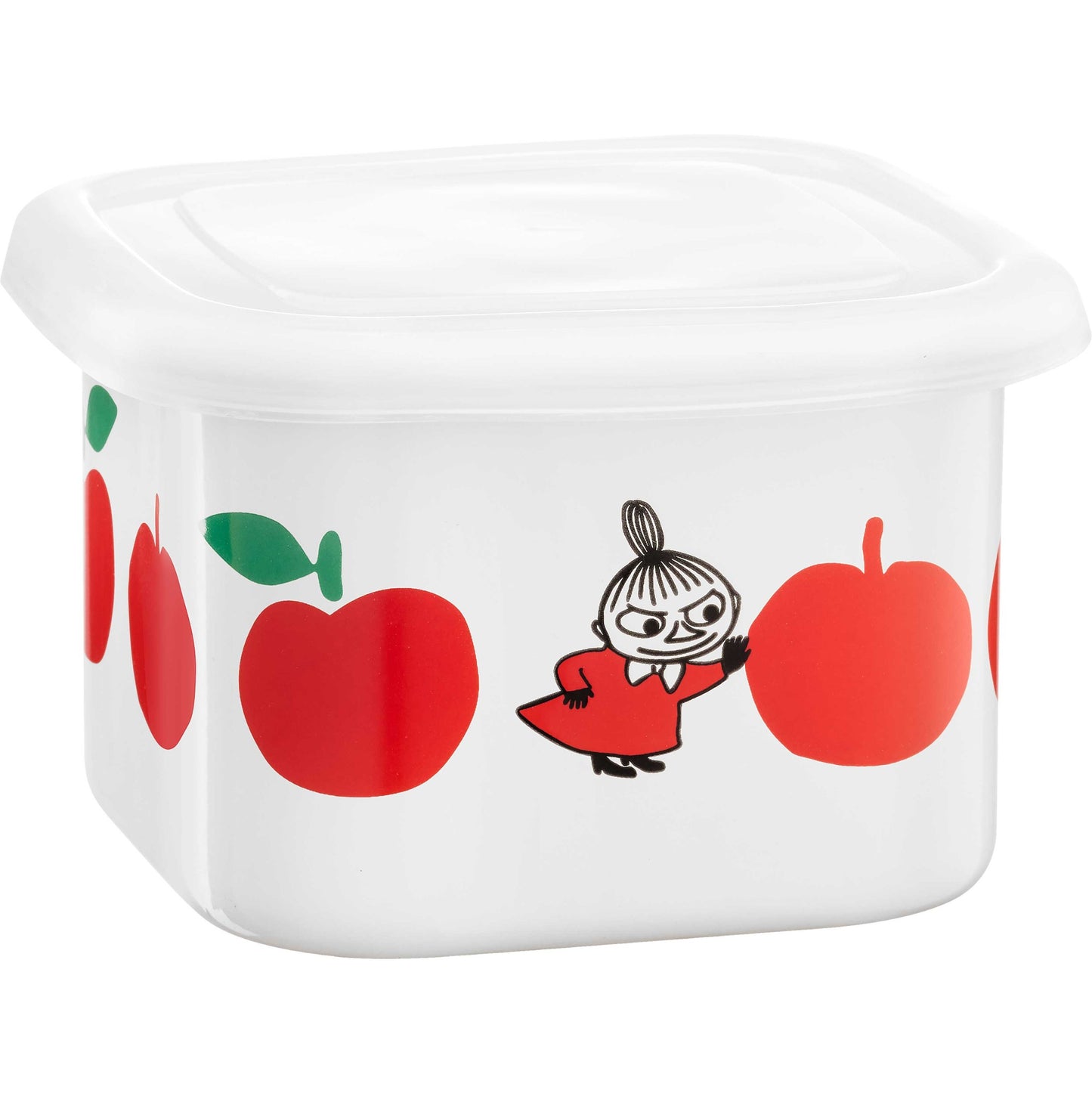 Muurla Mumin Joyful Apples Little My Dose Emaille 0,6 l 12x12x7,5 cm  rot, weiß