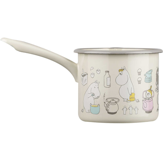 Muurla Mumins Bon Appetit Sauteuse 1,3 l Emaille beige, mehrfarbig