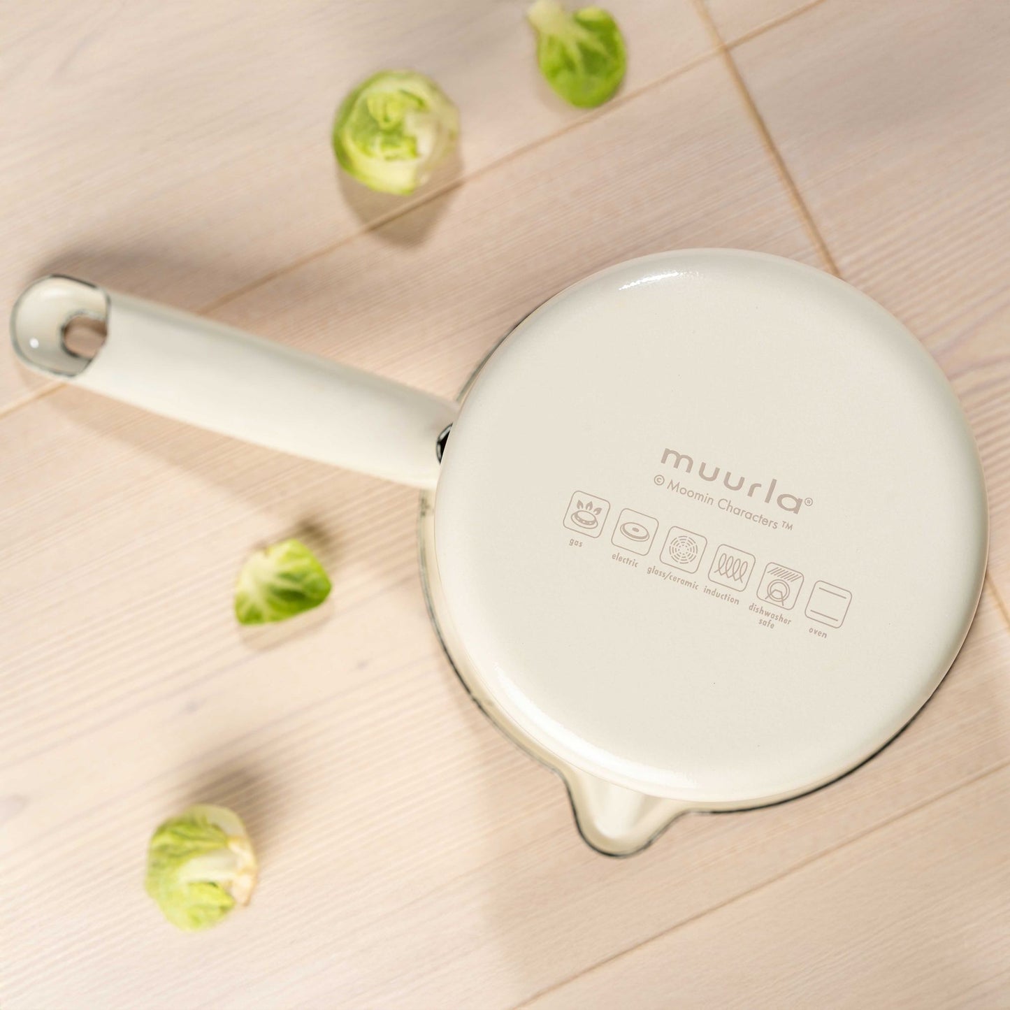 Muurla Mumins Bon Appetit Sauteuse 1,3 l Emaille beige, mehrfarbig