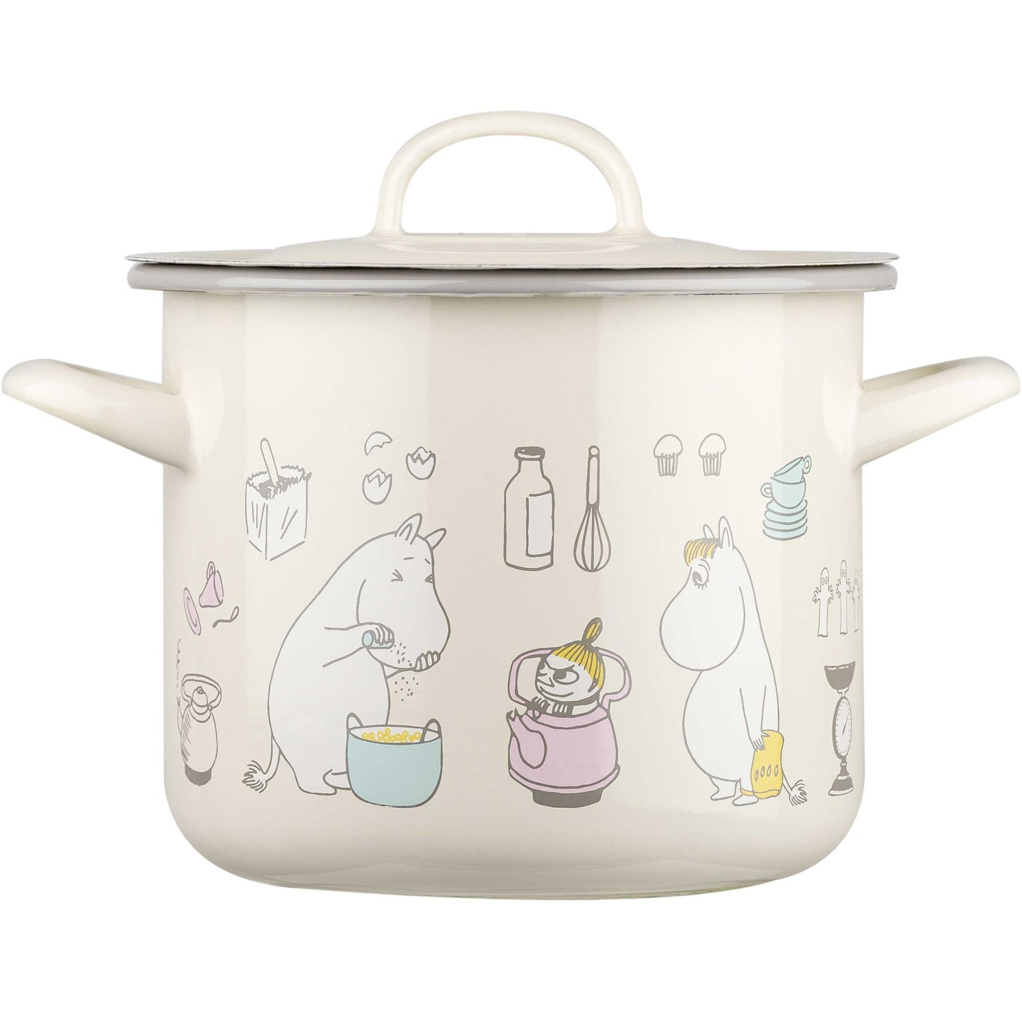 Muurla Mumins Bon Appetit Topf 2,5 l Emaille beige, mehrfarbig
