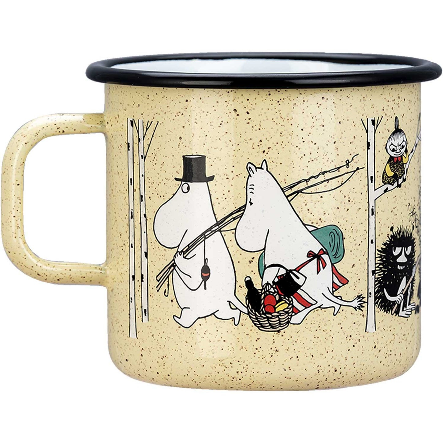 Muurla Mumins Camper Tasse  / Krug  0,8 l Emaille gelb, grün, mehrfarbig