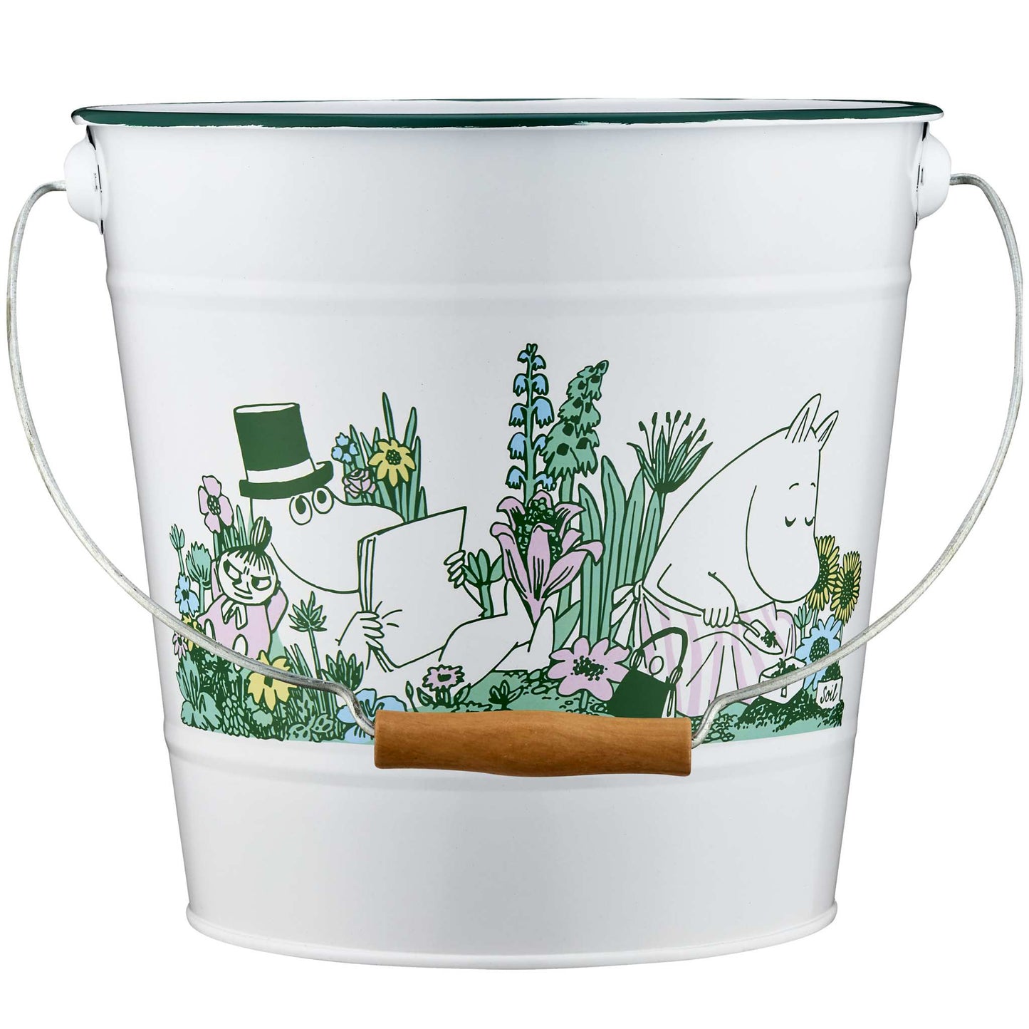 Muurla Mumins In the Garden Meadow Eimer Emaille 10 l weiß, bunt