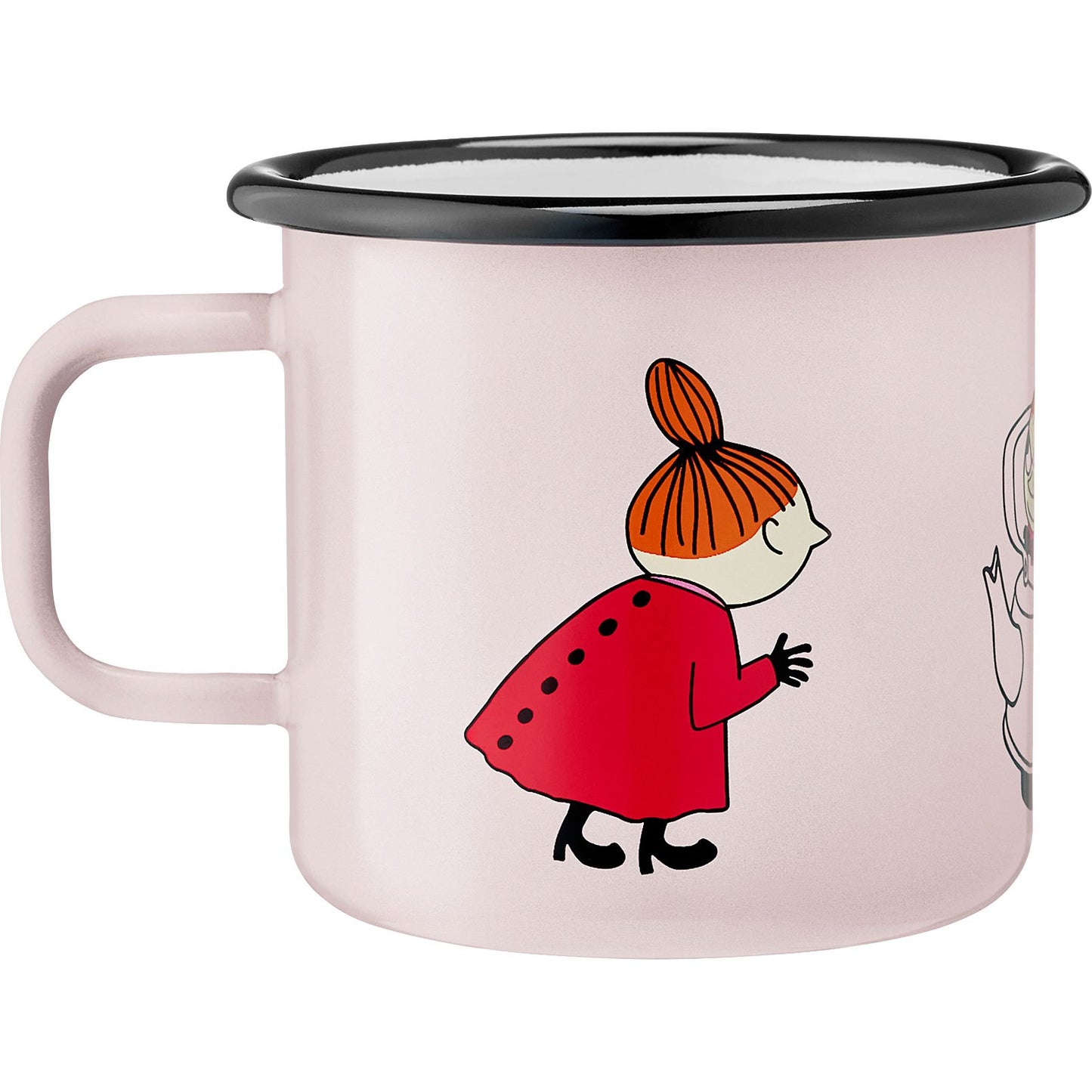 Muurla Mumins Retro Little My Tasse  Emaille 0,37 l rosa, rot, orange, schwarz