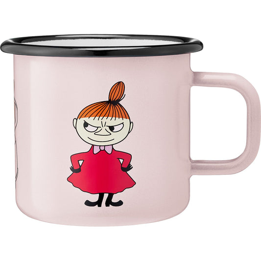Muurla Mumins Retro Little My Tasse  Emaille 0,37 l rosa, rot, orange, schwarz
