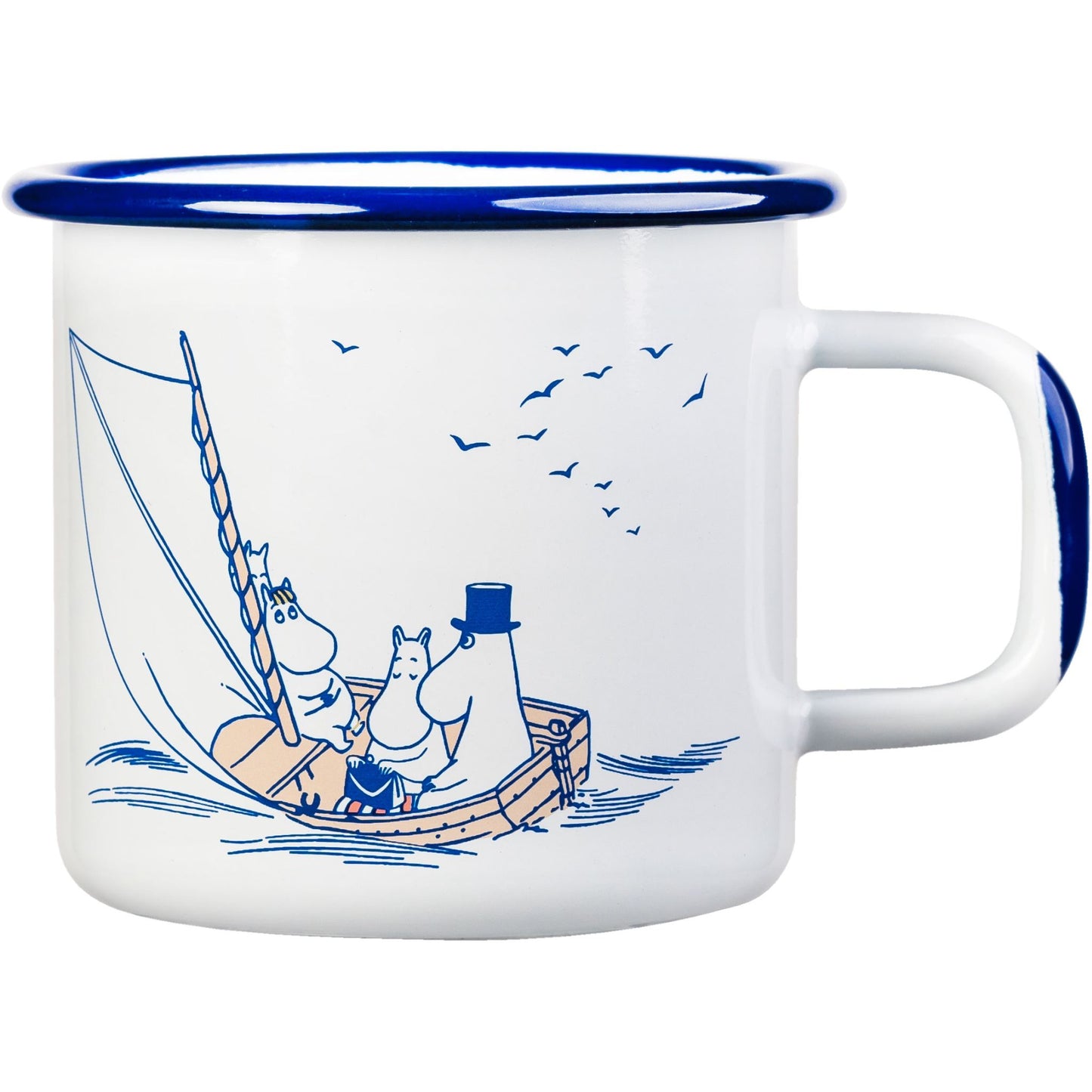 Muurla Mumins Segler Tasse  0,37 l Emaille weiß, blau