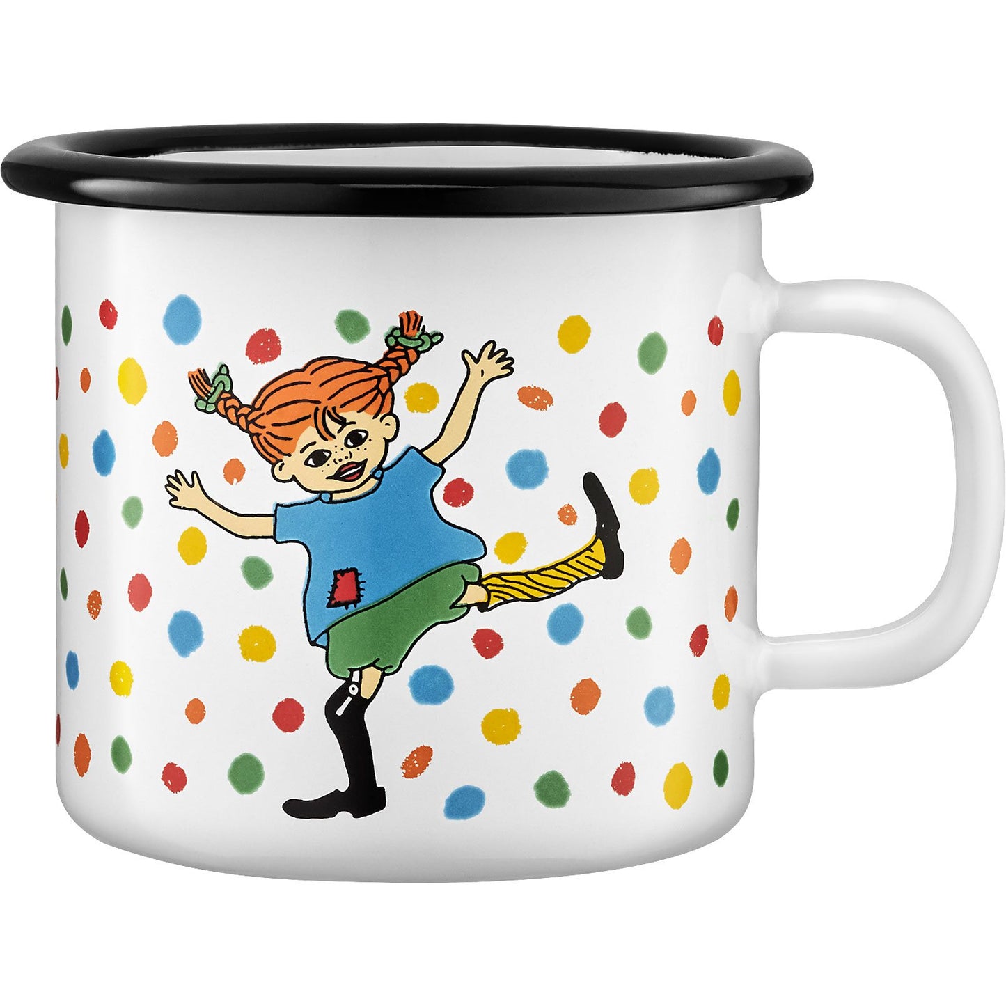 Muurla Pippi Langstrumpf Hopsasa Tasse  Emaille 0,25 l weiß, mehrfarbig