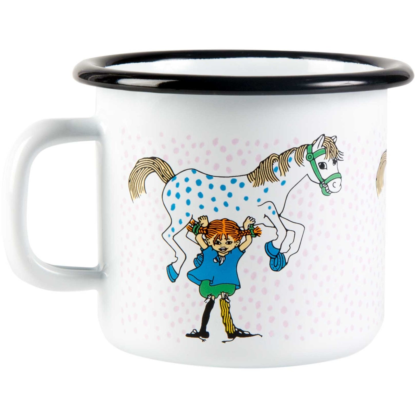 Muurla Pippi Langstrumpf Pippi & das Pferd Tasse  Emaille 0,25 l