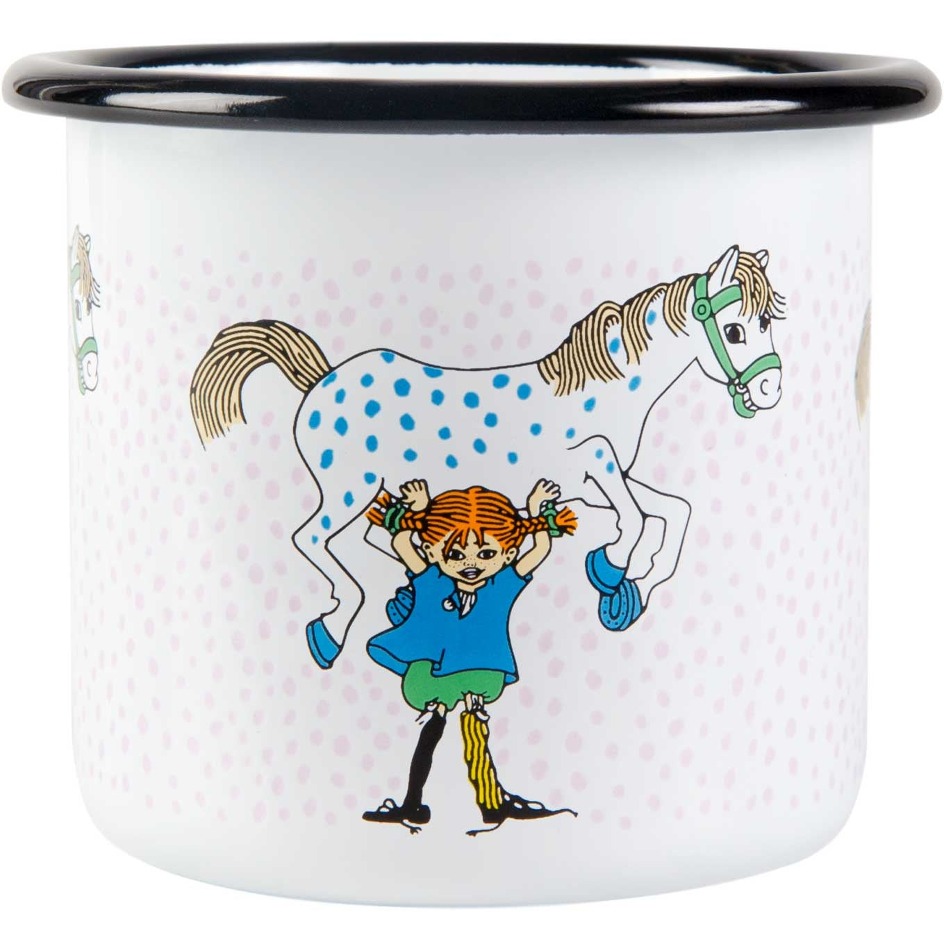 Muurla Pippi Langstrumpf Pippi & das Pferd Tasse  Emaille 0,25 l