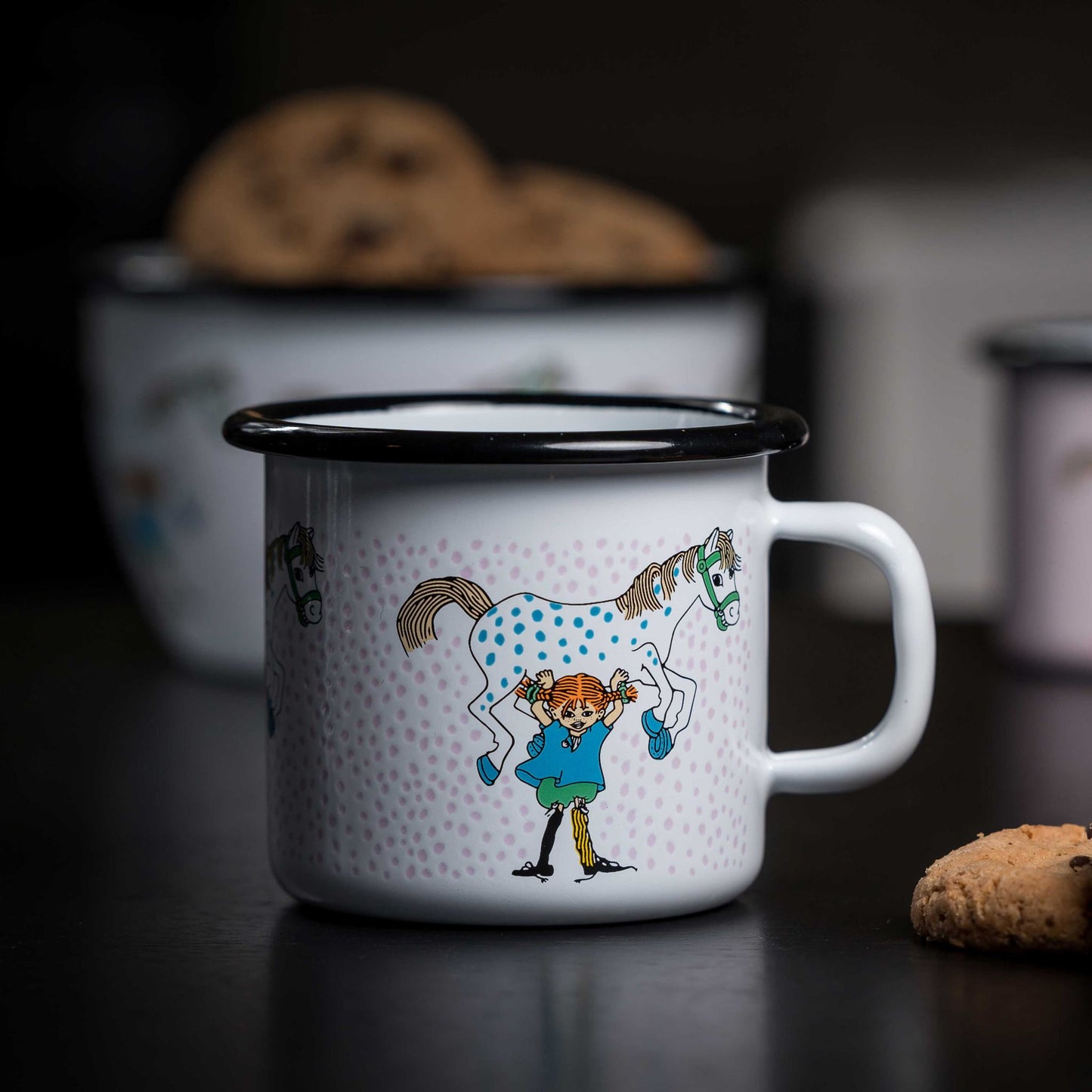 Muurla Pippi Langstrumpf Pippi & das Pferd Tasse  Emaille 0,25 l