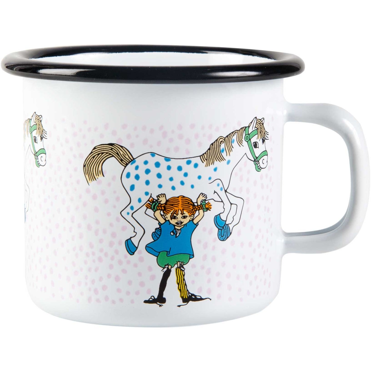 Muurla Pippi Langstrumpf Pippi & das Pferd Tasse  Emaille 0,25 l