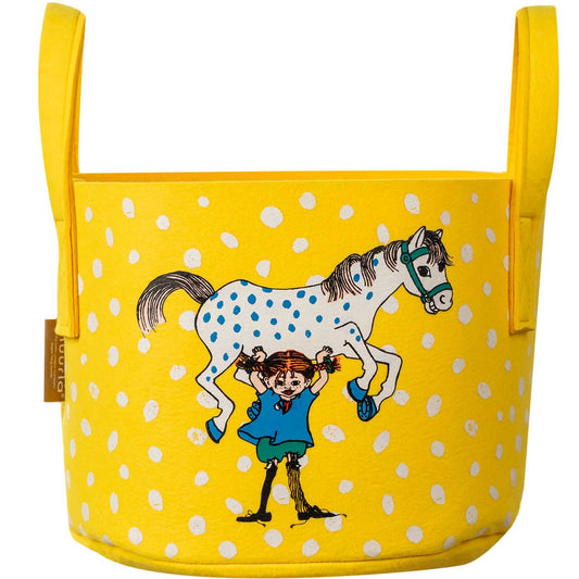 Muurla Pippi Langstrumpf Pippi & Pferd Aufbewahrungskorb aus recyceltem PET Höhe 24 cm Ø 30 cm
