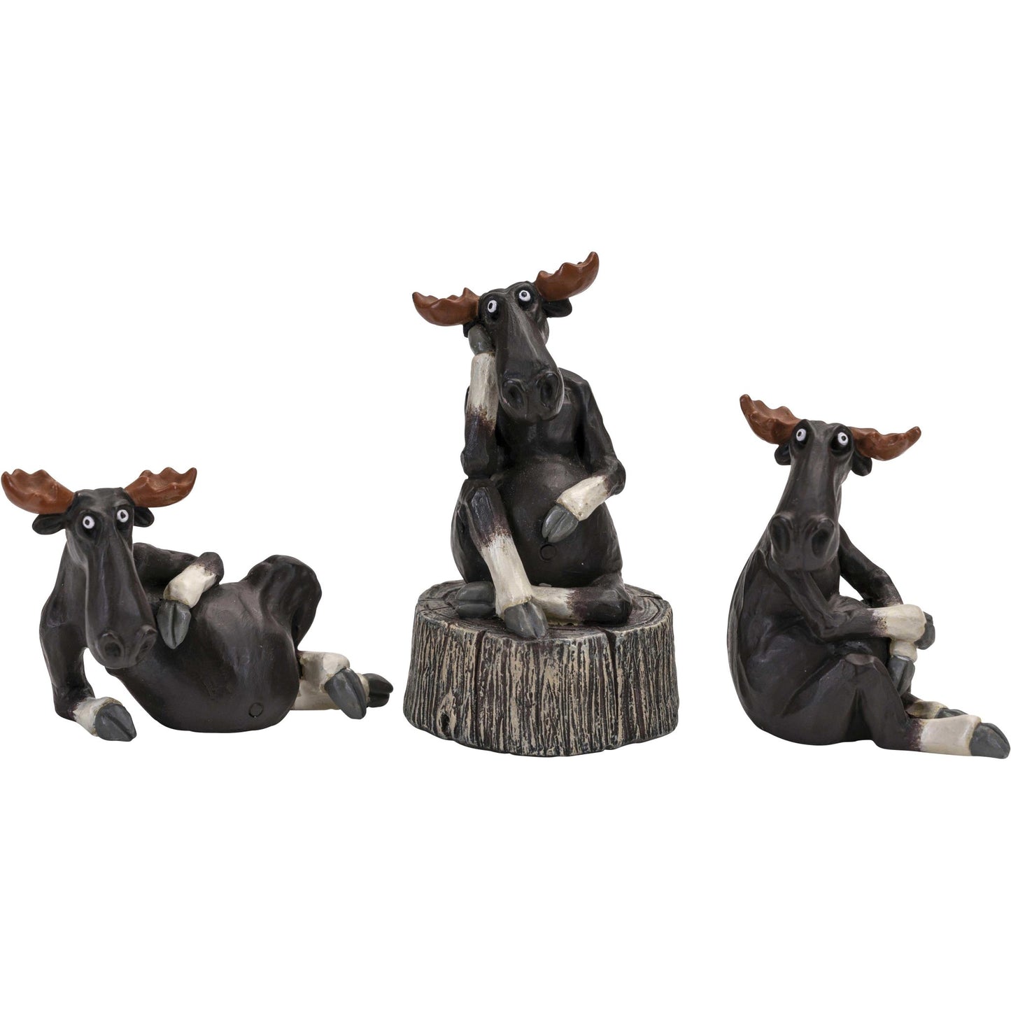 Nääsgränsgården Moose Best Friends up to 5 cm high asphalt, white, brown 3-piece set