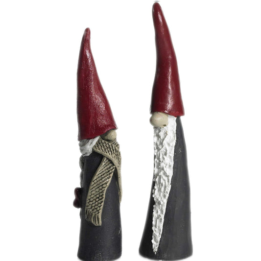 Nääsgränsgården Tomte Hoher Hut schmal Höhe 15 cm 2 Stk. grau, rot