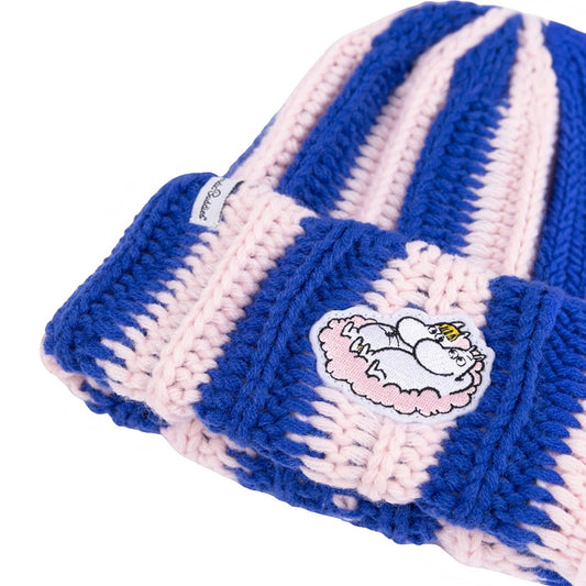 Nordicbuddies Mumins Beanie gestreift Mumin & Snorkfräulein auf Wolke blau-rosa - Ansicht 2