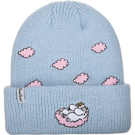 Nordicbuddies Mumins Beanie Mumin & Snorkfräulein auf Wolke Wolken-Stickerei hellblau