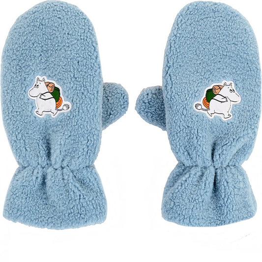 Nordicbuddies Mumins Fleece-Fäustlinge Mumin mit Rucksack graublau-orange