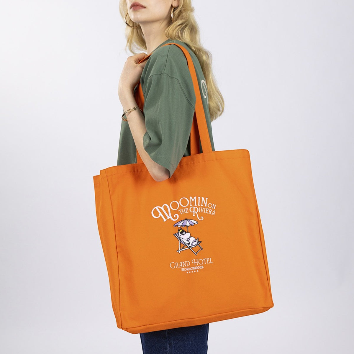 Nordicbuddies Mumins Mumin an der Riviera Stofftasche 44 x 42 x 10 cm orange - Ansicht 2