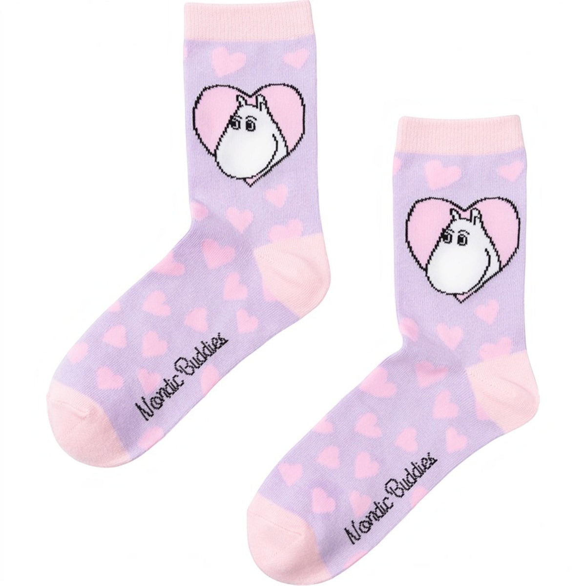 Nordicbuddies Mumins Socken-Geschenkbox Herz Love 2 Paar Gr. 36-42 rosa-flieder - Ansicht 3