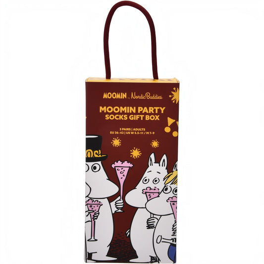 Nordicbuddies Mumins Socken-Geschenkbox Moomin Party 3 Paar Gr. 36-42 rosa-schwarz-flieder - Ansicht 2