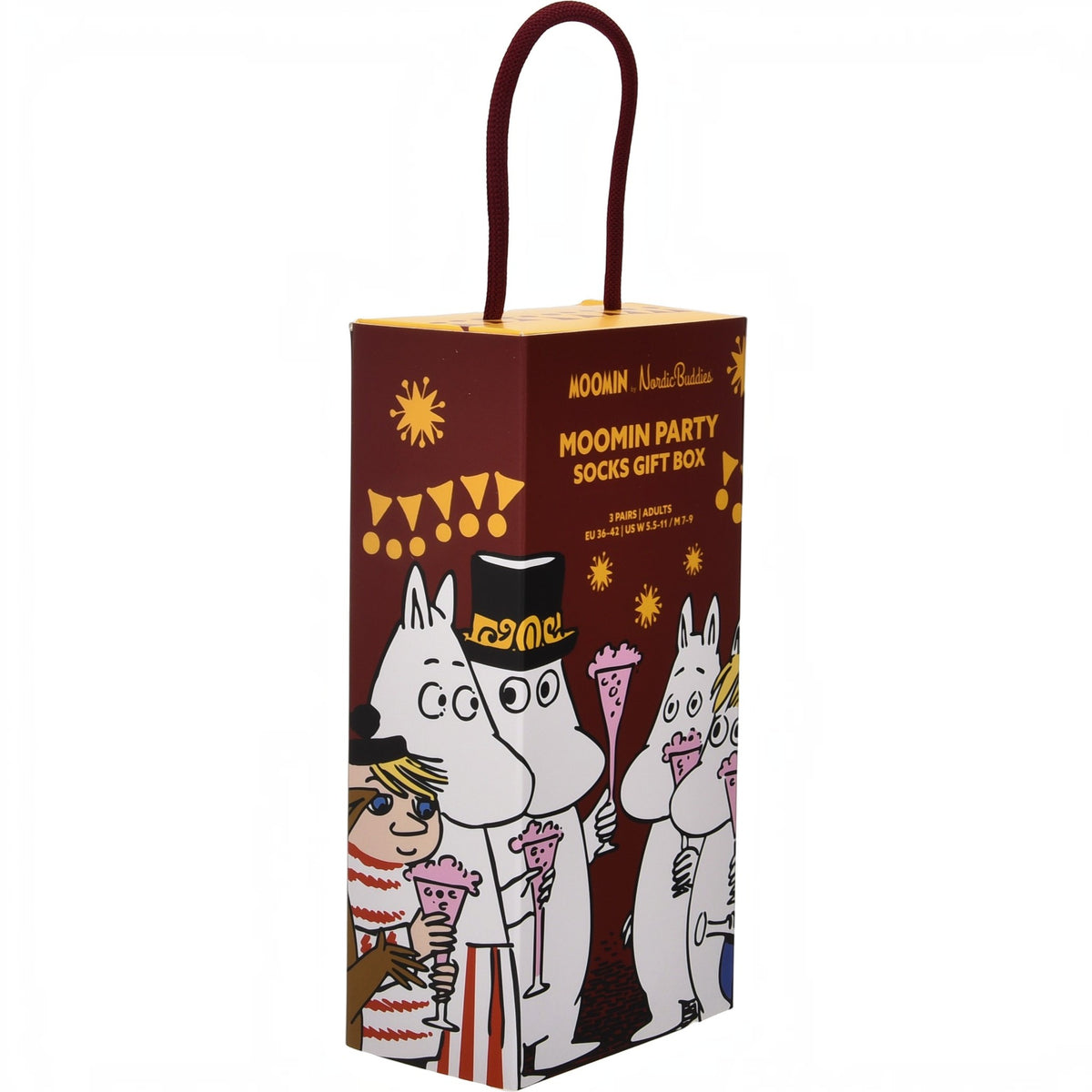 Nordicbuddies Mumins Socken-Geschenkbox Moomin Party 3 Paar Gr. 36-42 rosa-schwarz-flieder - Ansicht 3