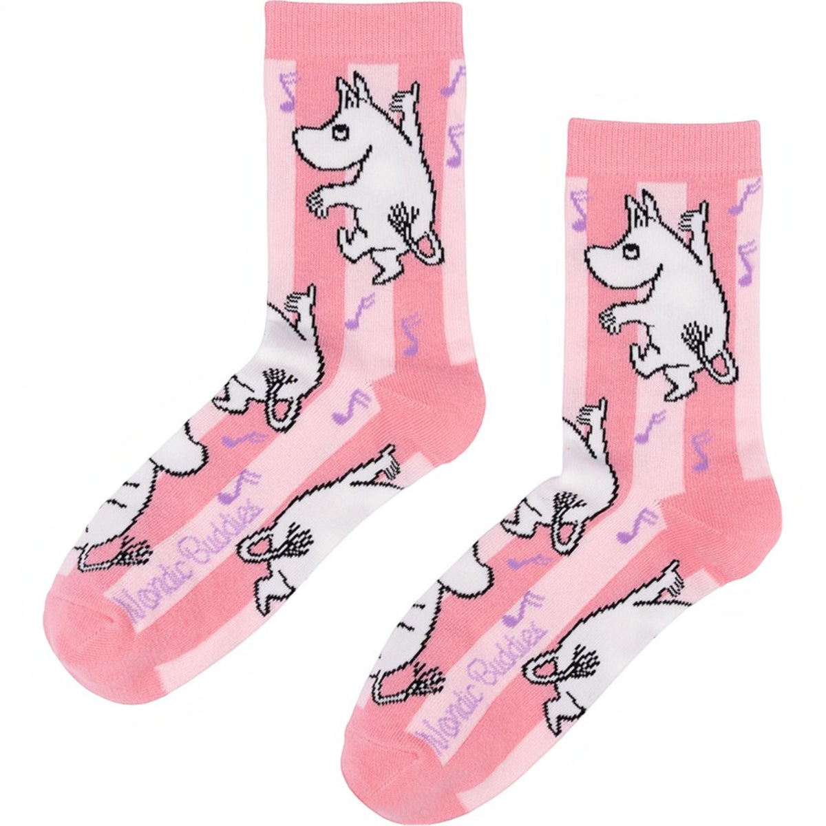 Nordicbuddies Mumins Socken-Geschenkbox Moomin Party 3 Paar Gr. 36-42 rosa-schwarz-flieder - Ansicht 4