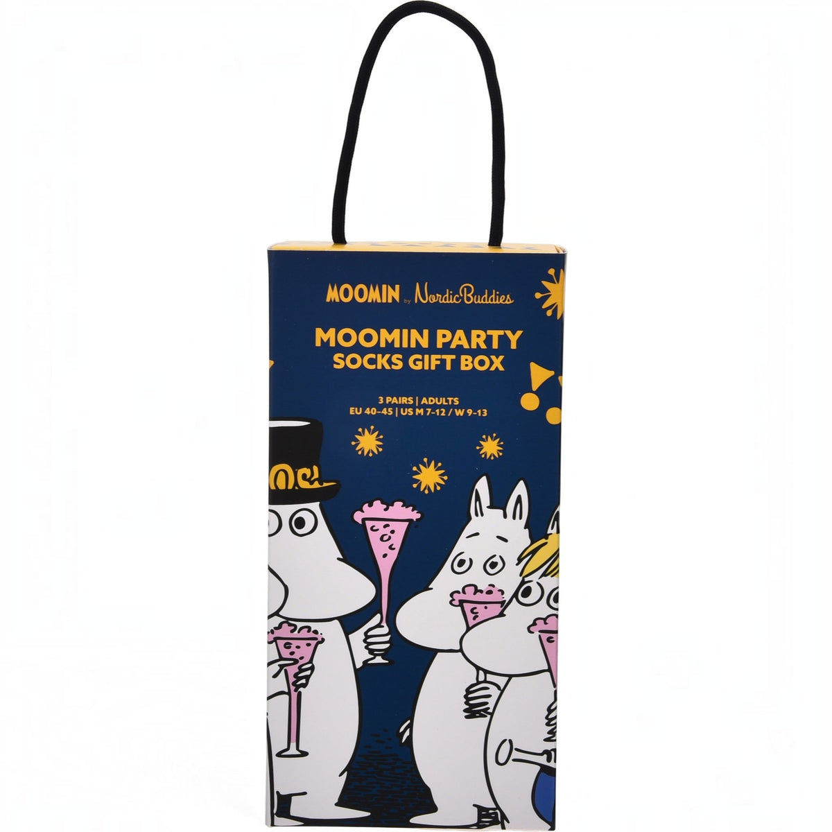 Nordicbuddies Mumins Socken-Geschenkbox Moomin Party 3 Paar Gr. 40-45 schwarz-blau - Ansicht 2