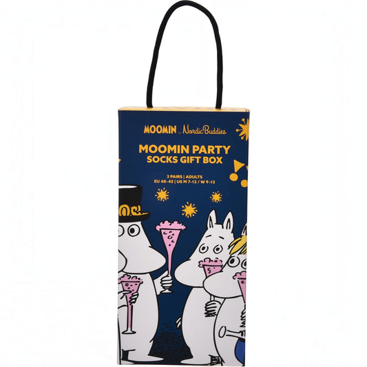 Nordicbuddies Mumins Socken-Geschenkbox Moomin Party 3 Paar Gr. 40-45 schwarz-blau - Ansicht 2
