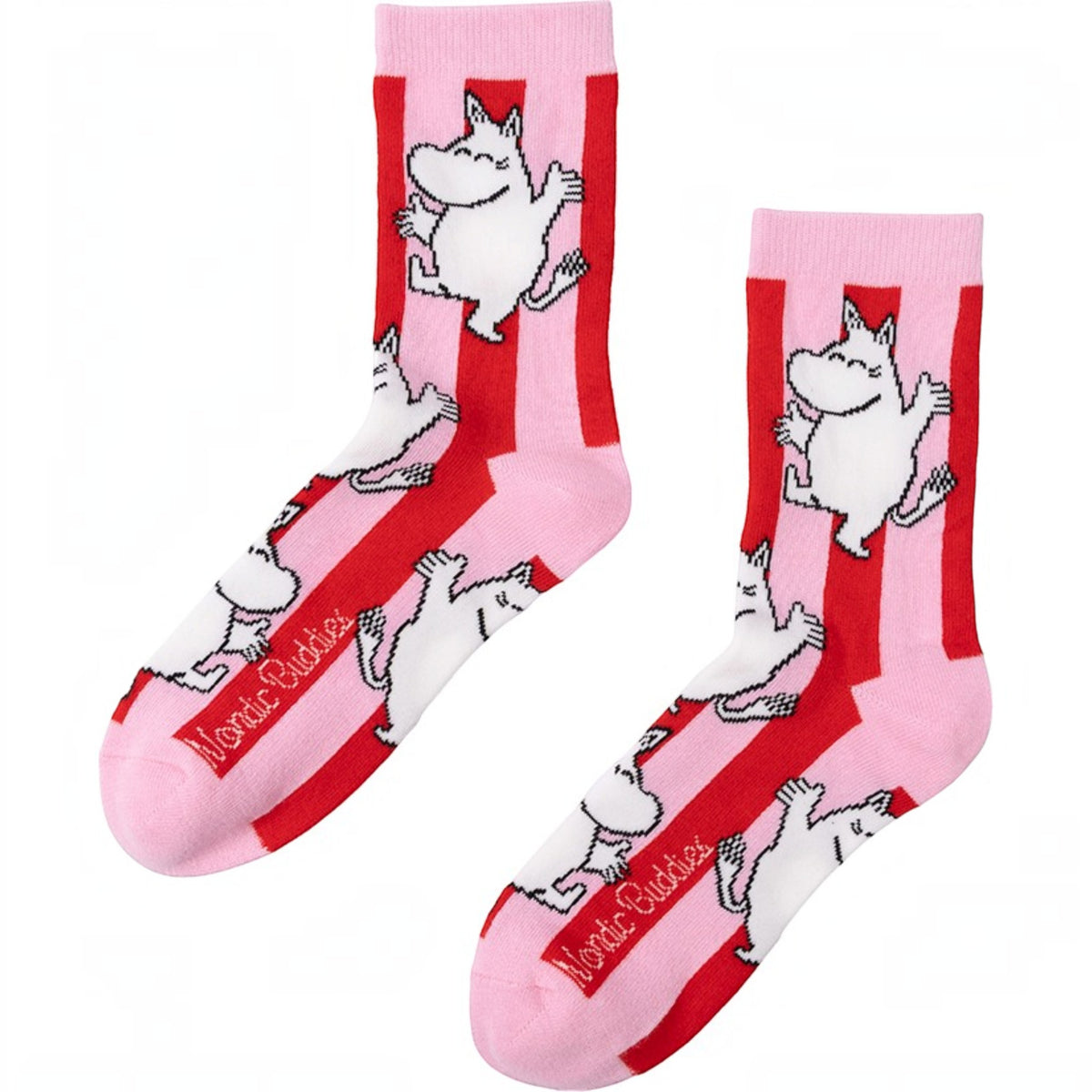 Nordicbuddies Mumins Socken-Geschenkbox Weihnachtskugel Holiday 2 Paar Gr. 36-42 rot-rosa-bordeaux - Ansicht 4