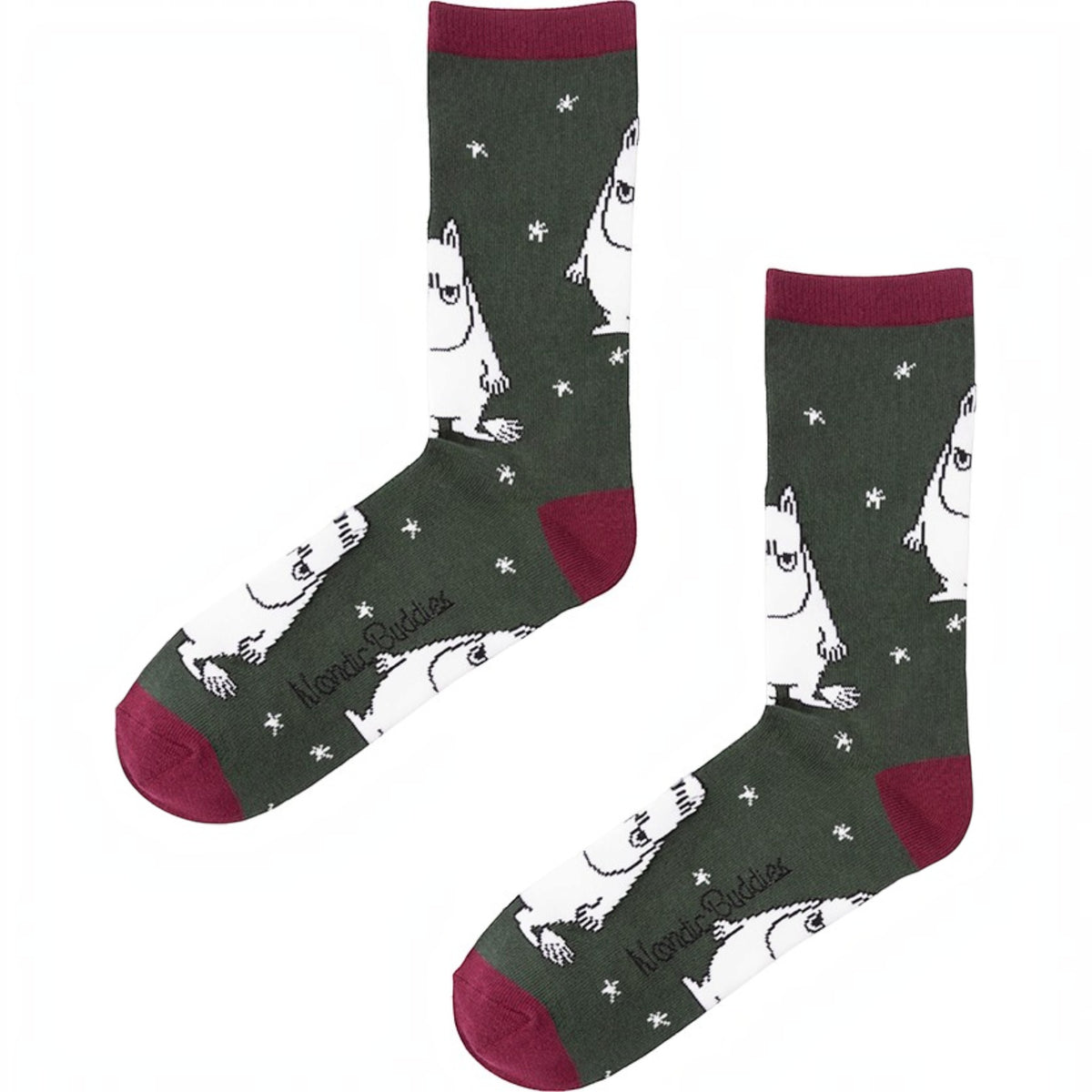 Nordicbuddies Mumins Socken-Geschenkbox Weihnachtskugel Holiday 2 Paar Gr. 40-45 grün-creme - Ansicht 5