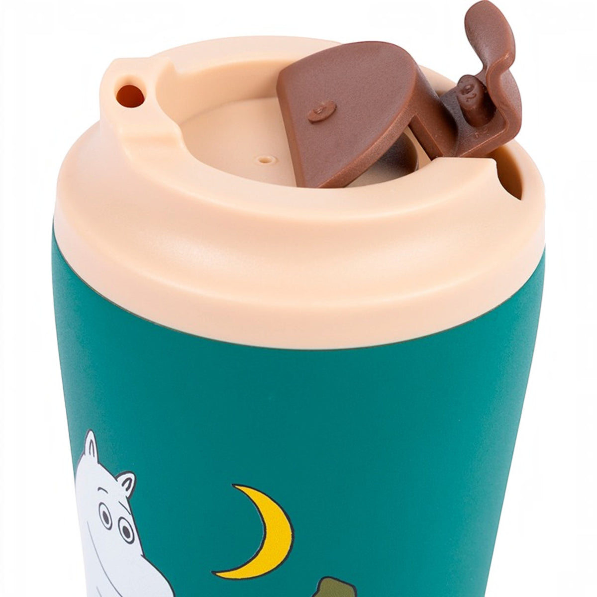 Nordicbuddies Mumins Thermobecher Mumin & Schnupferich am Lagerfeuer Edelstahl 450 ml petrol - Ansicht 4
