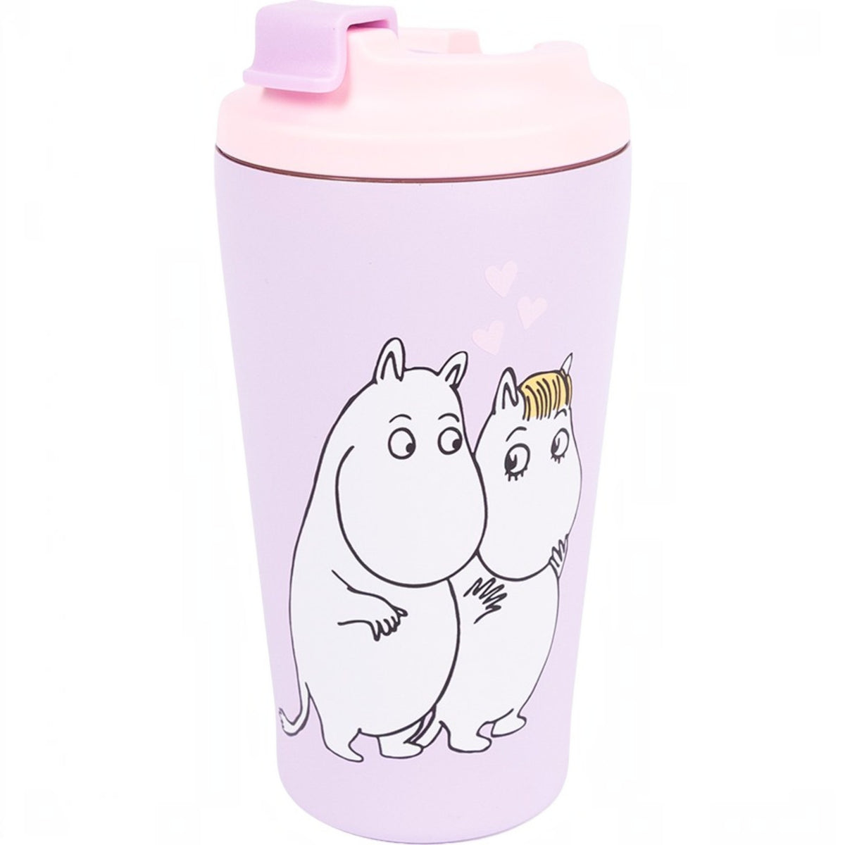 Nordicbuddies Mumins Thermobecher Mumin & Snorkfräulein verliebt Edelstahl 450 ml flieder