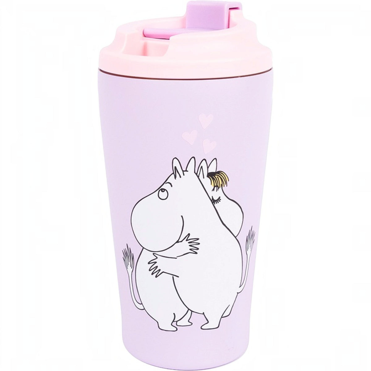 Nordicbuddies Mumins Thermobecher Mumin & Snorkfräulein verliebt Edelstahl 450 ml flieder - Ansicht 3