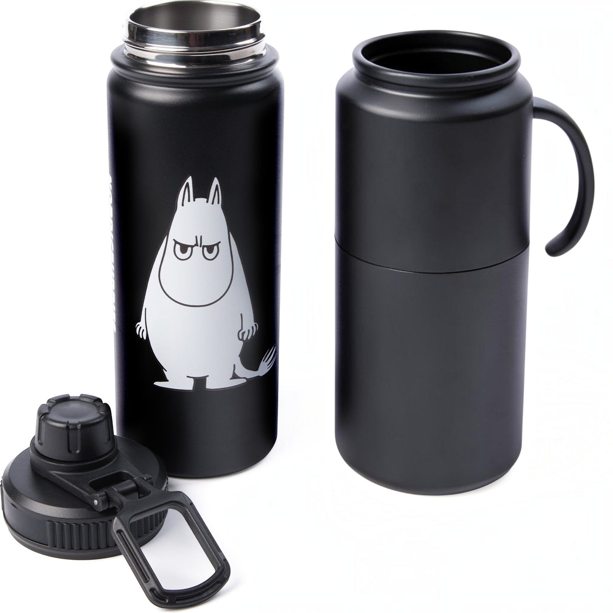 Nordicbuddies Mumins Thermoflasche Mumin Edelstahl 550 ml schwarz - Ansicht 3