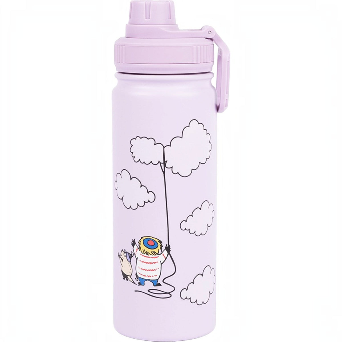 Nordicbuddies Mumins Thermoflasche Mumin & Snorkfräulein in den Wolken Edelstahl 550 ml flieder - Ansicht 3