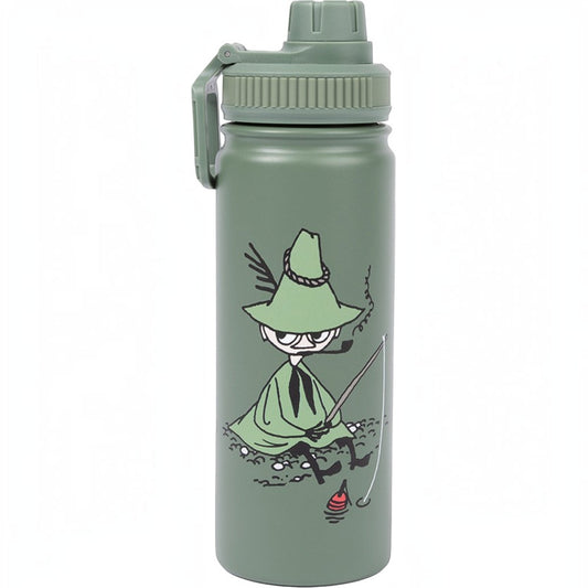 Nordicbuddies Mumins Thermoflasche Schnupferich beim Angeln Edelstahl 550 ml salbeigrün