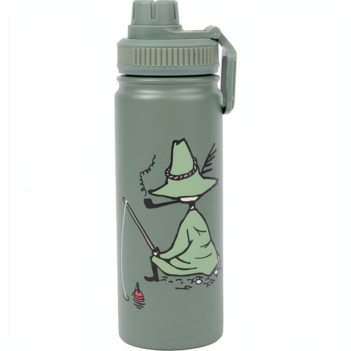 Nordicbuddies Mumins Thermoflasche Schnupferich beim Angeln Edelstahl 550 ml salbeigrün - Ansicht 2