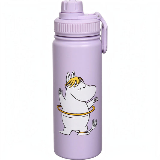 Nordicbuddies Mumins Thermoflasche Snorkfräulein mit Hula-Hoop-Reifen Edelstahl 550 ml flieder