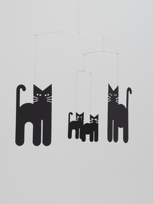 Flensted Mobiles Katzen Mobile Karton 30x36 cm schwarz