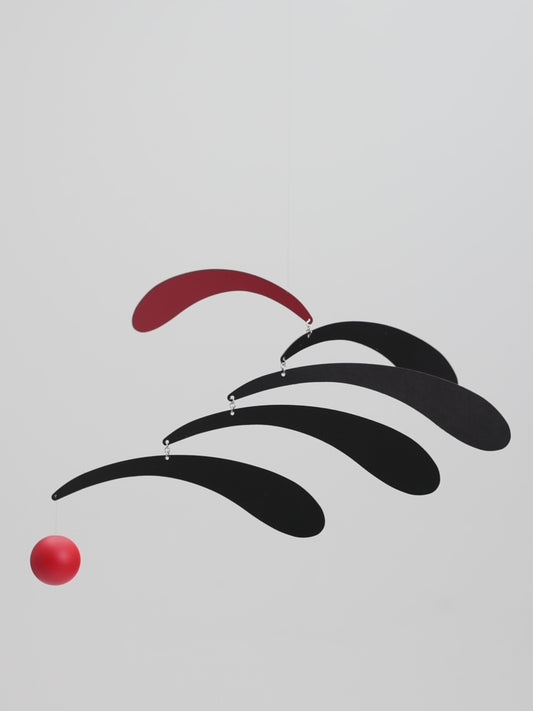 Flensted Mobiles Flowing Rhythm Holz 30x45 cm rot, schwarz
