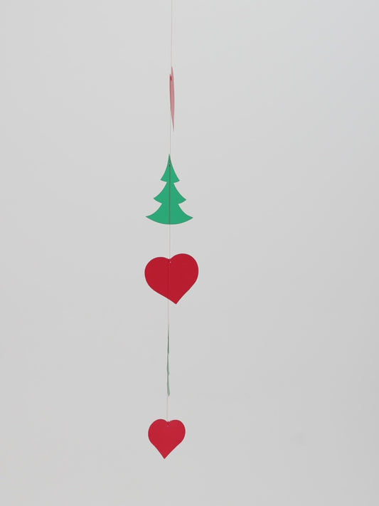 Flensted Mobiles Weihnachtsgehänge Kunststoff 40x8 cm tannengrün, rot