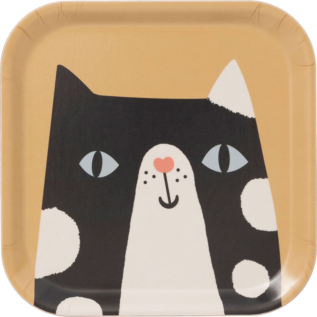 Spira of Sweden Kompisbricka Cat Doris Tray 20x20 cm beige, black, white