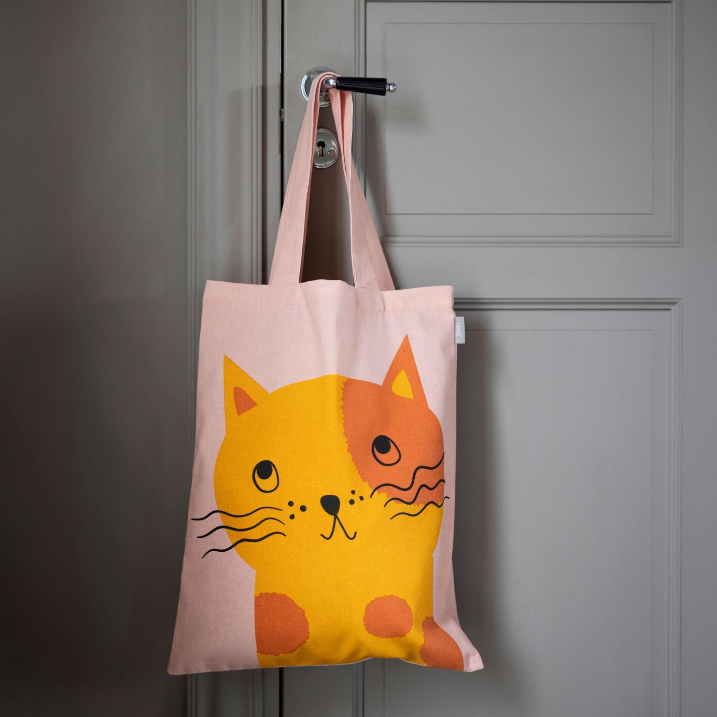 Spira of Sweden Kompiskasse Katze Daisy Tasche 37x47 cm - beige, gelb, braun